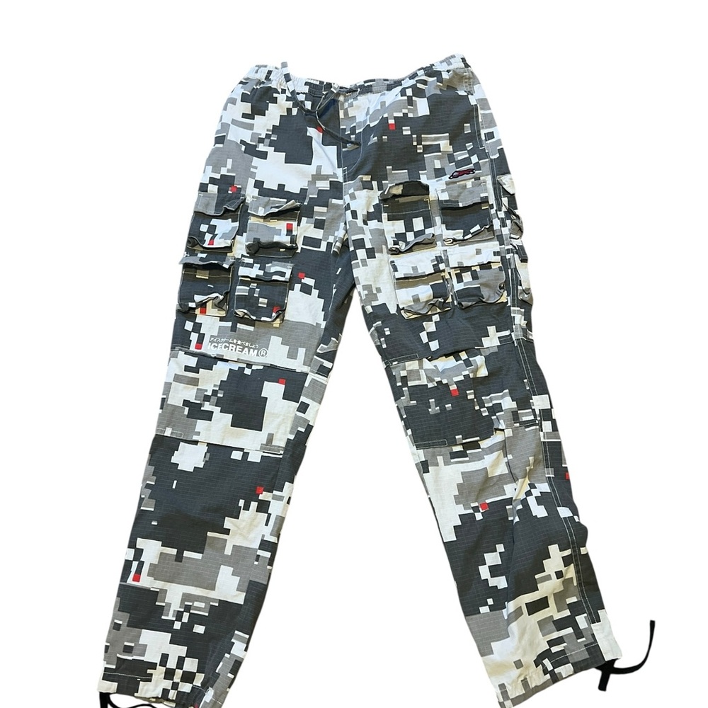 Icecream Black and White Digital Cargo Pants